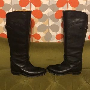 Frye black knee length boots